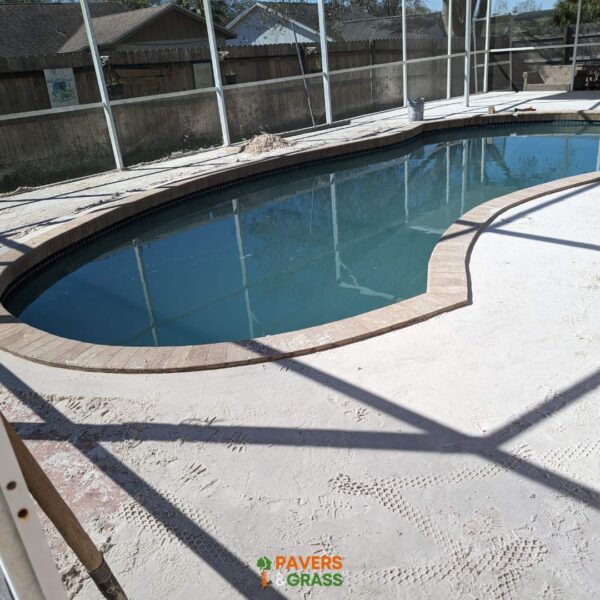 Installing Brown Pavers in a Pool Area