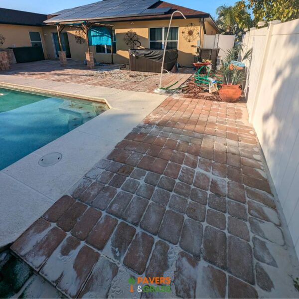 Removal and installation of new pavers in the pool area