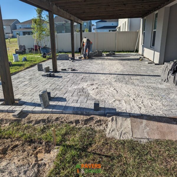 Fire pit, decorative wall and pavers charcoal white three sizes