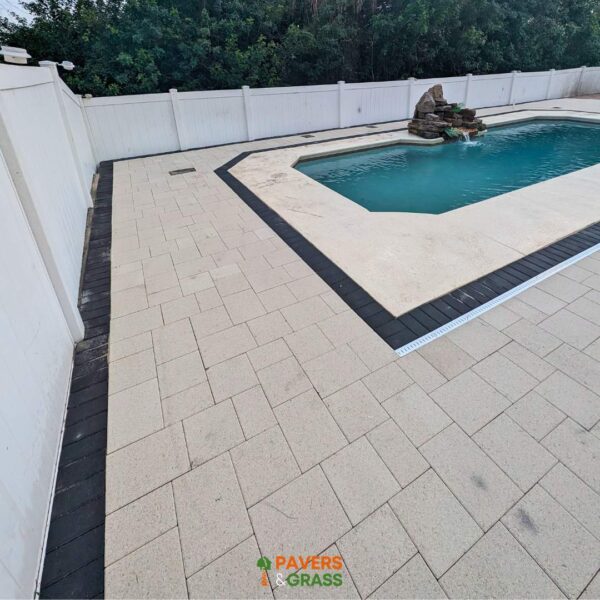 Removal and installation of new pavers in the pool area