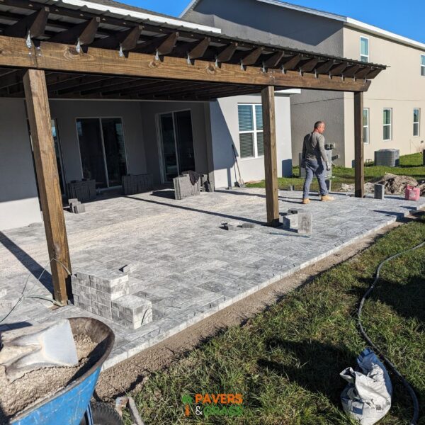 Fire pit, decorative wall and pavers charcoal white three sizes