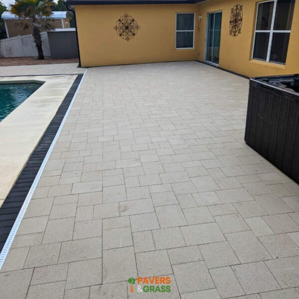 Removal and installation of new pavers in the pool area
