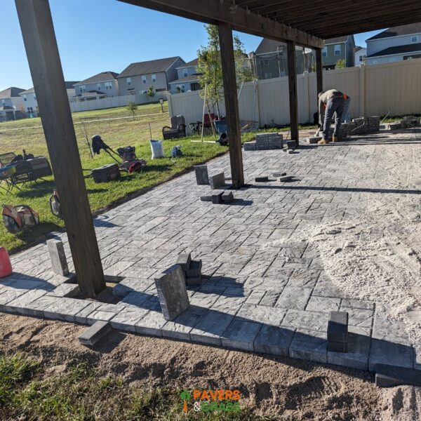 Fire pit, decorative wall and pavers charcoal white three sizes
