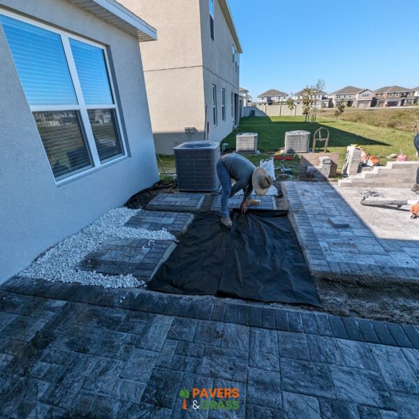 Fire pit, decorative wall and pavers charcoal white three sizes